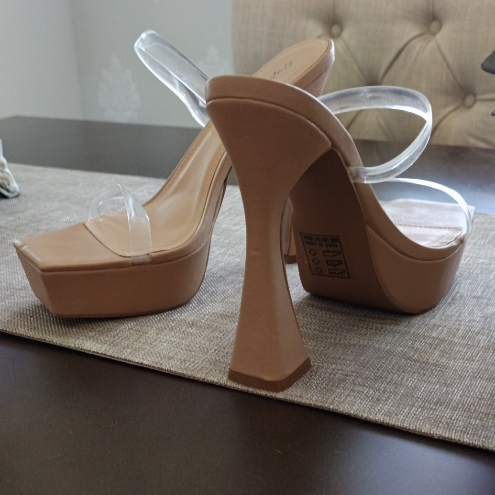 Elegant Tan Platform Heels